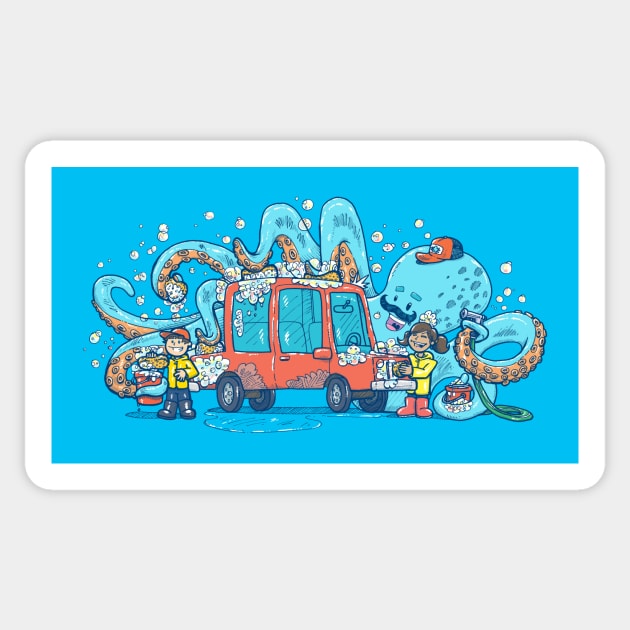 Octopus Carwash Sticker by nickv47